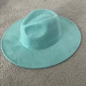 Stylish Teal Wide-Brim Hat